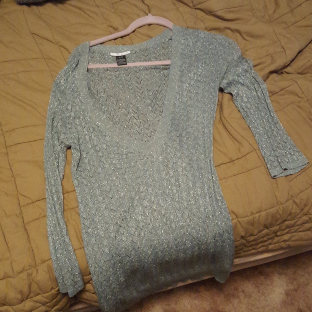 Green sparkly sweater